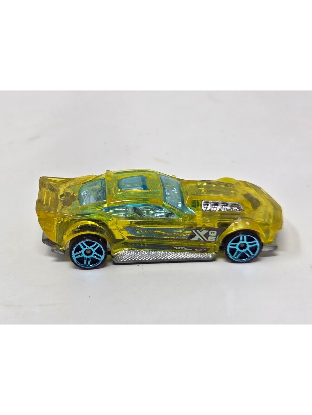Hot Wheels 2016 Yellow Transparent Pickup Truck Blue Wheels X9 Graphics DTV12